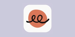 The Claude Duet app icon: a black cursive double loop on an orange circle inside a white rounded square, on a pale lavender background