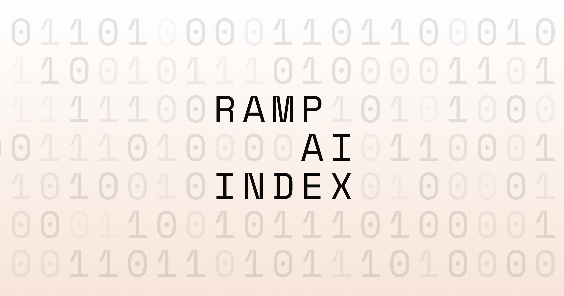 Ramp AI Index title card: the words RAMP AI INDEX over a faded grid of binary digits