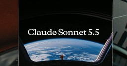 Claude Sonnet 5.5 wordmark over a view of Earth seen through a spacecraft window