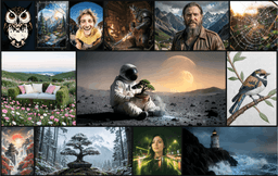 PrismML Bonsai Image 4B sample grid showing text-to-image outputs from a compact quantized image model
