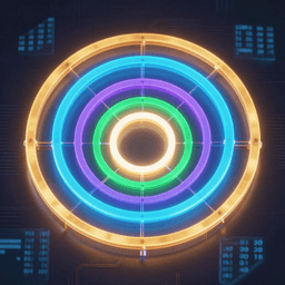 Visualization of an asynchronous GPU compute pipeline with concentric rings representing different pipeline stages