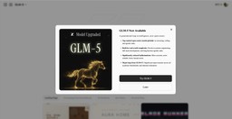 Z.ai chat interface powered by GLM-5