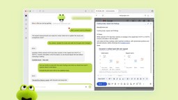 A green dot named Todd discussing repeat test findings beside an email draft and a comparison chart