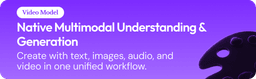 MiniMax H3 promotional banner reading 'Native Multimodal Understanding & Generation — Create with text, images, audio, and video in one unified workflow'