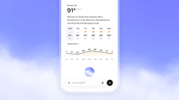ChatGPT Voice showing a rich visual weather card for Denver, Colorado during a voice conversation