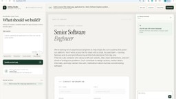 Inkling Studio interface generating a single-page job application web app from a natural-language prompt