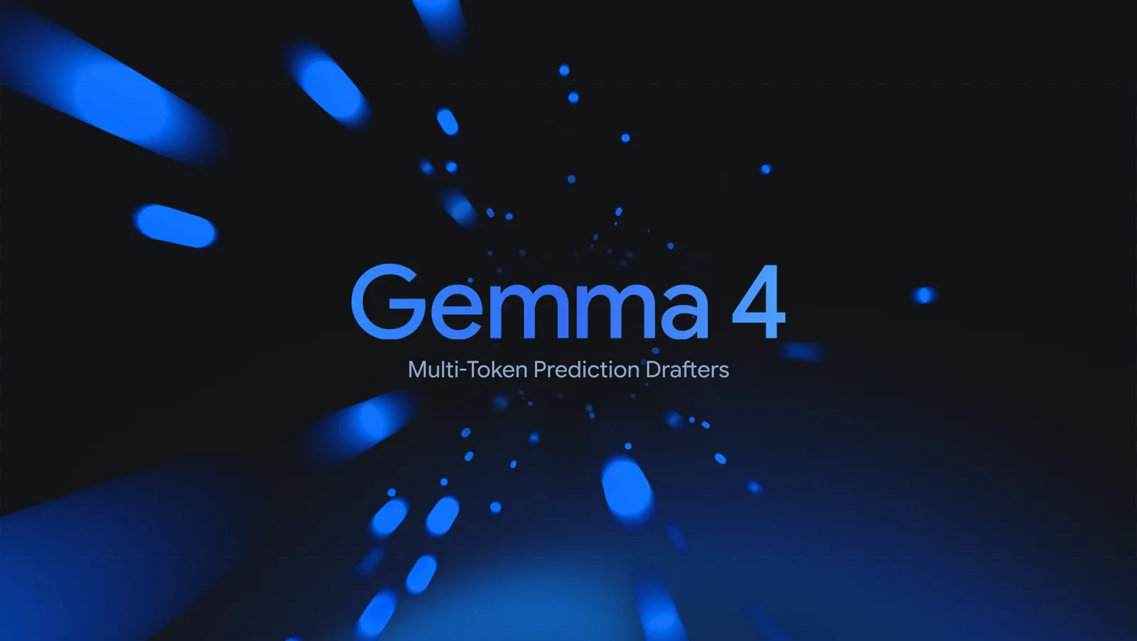 Gemma 4 Multi-Token Prediction hero visual showing a draft model accelerating a target model